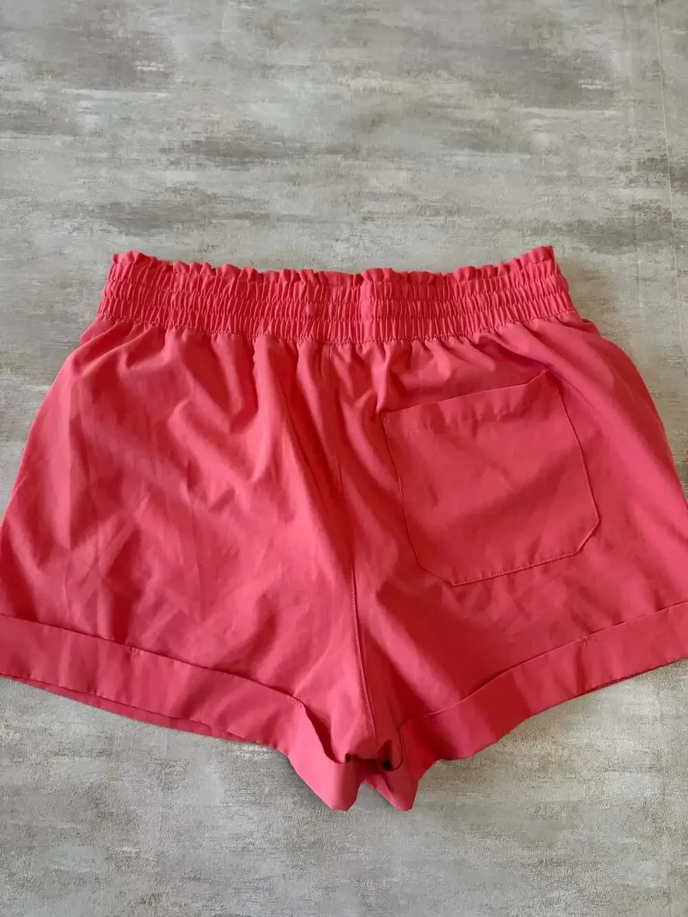 90 Degree By Reflex Women's XL Coral Pink Athletic Drawstring Shorts with Pocket